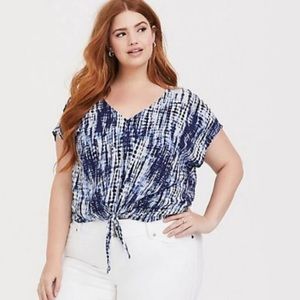 Cute blue tie up top